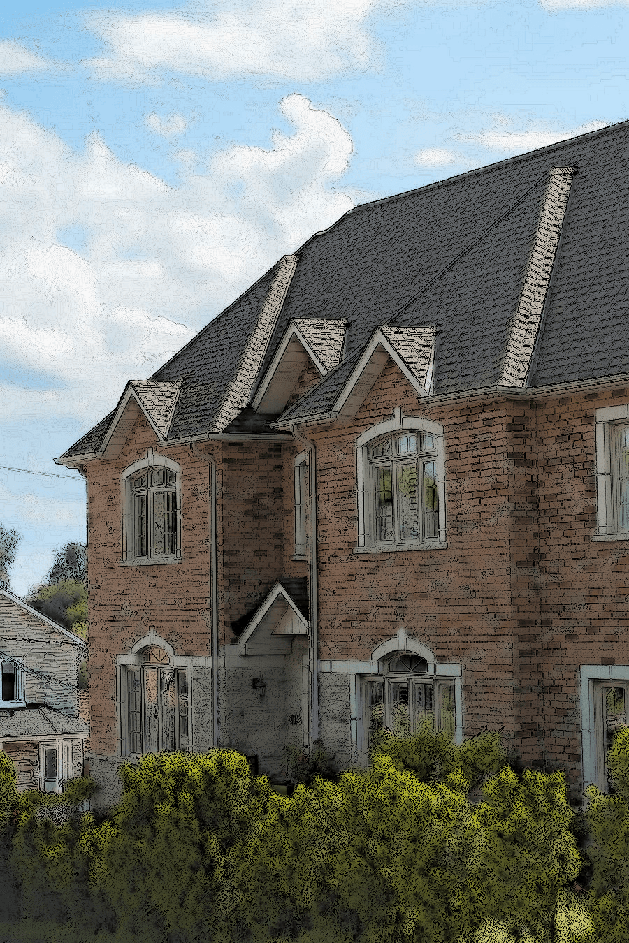 A luxury home, hand-painted
