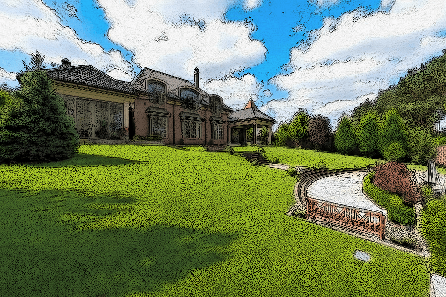 The same home, hand-painted